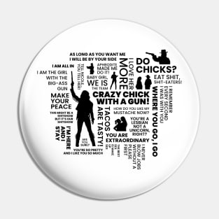 Wynonna Earp Quotes Word Cloud - Black Pin