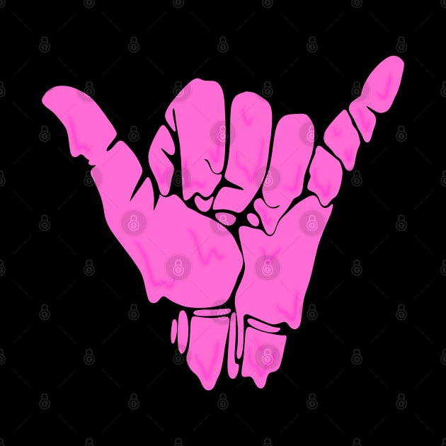 melting/dripping shaka hand sign in hot pink by acatalepsys 