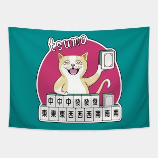 Mahjong winner cat got tsumo /Fu Tapestry