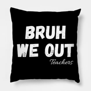 Bye Bruh We Out End Of School Retro Rainbow Sunglasses Boys T-Shirt Pillow