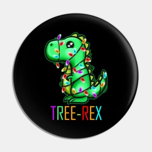 Christmas Tree Rex T-Rex Fairy Lights Light Chain Christmas Pin