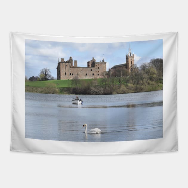 Linlithgow Loch and Palace , Scotland Tapestry by goldyart