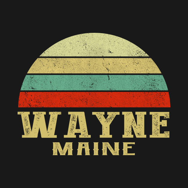 Disover WAYNE MAINE Vintage Retro Sunset - Wayne Maine - T-Shirt