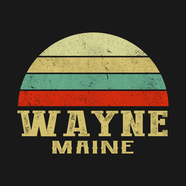 Discover WAYNE MAINE Vintage Retro Sunset - Wayne Maine - T-Shirt