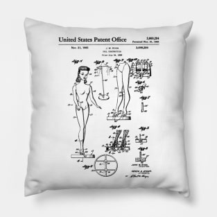 Barbie Doll Patent Black Pillow