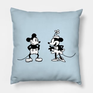 Steamboat Willie Cute Boy Mouse and Girl Mouse Pillow