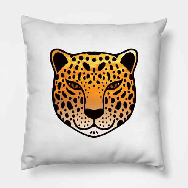 leopard face Pillow by KaisPrints