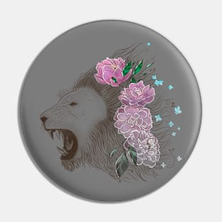 Floral Lion Pin