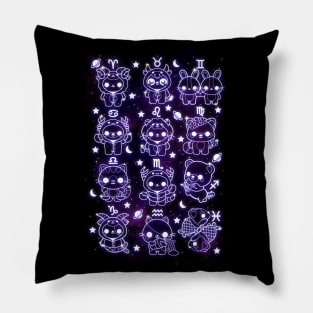 Kawaii zodiac signs Pillow