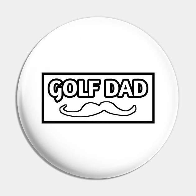 Golf Dad, Gift for Golf Players With Mustache Pin by BlackMeme94