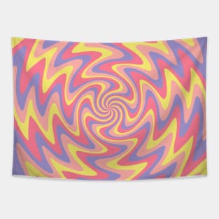 Abstract Retro swirl Pink pastel Tapestry