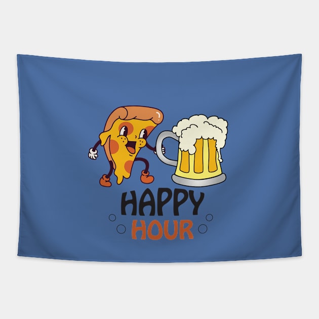 Pizza & Beer Combo | Happy Hour Tapestry by funNkey