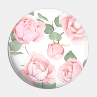 Pink Rose Pattern Pin