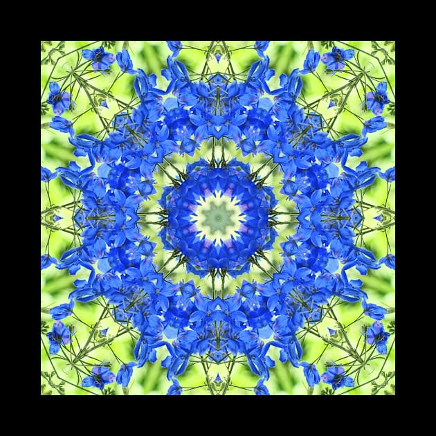 Mandala Kaleidoscope in Shades of Blue and Green by Crystal Butterfly Creations