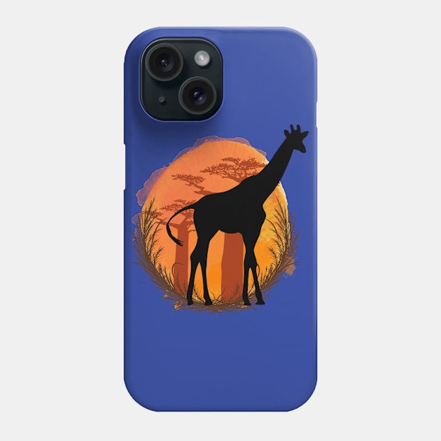 Giraffe Silhouette - Savannah Phone Case by Petprinty