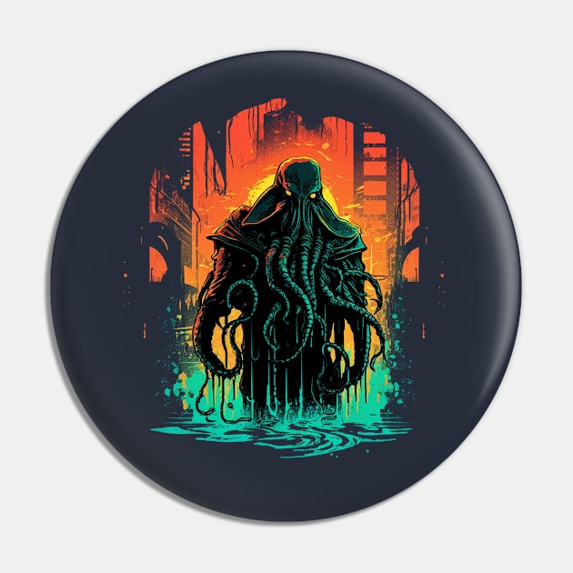 Retro Cthulhu Pin by DragonDream