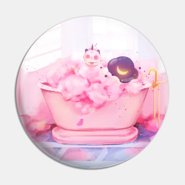 Pink Foam Pin by Miya Gu Art