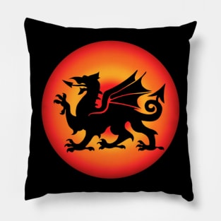 Welsh Dragon Sunset Pillow