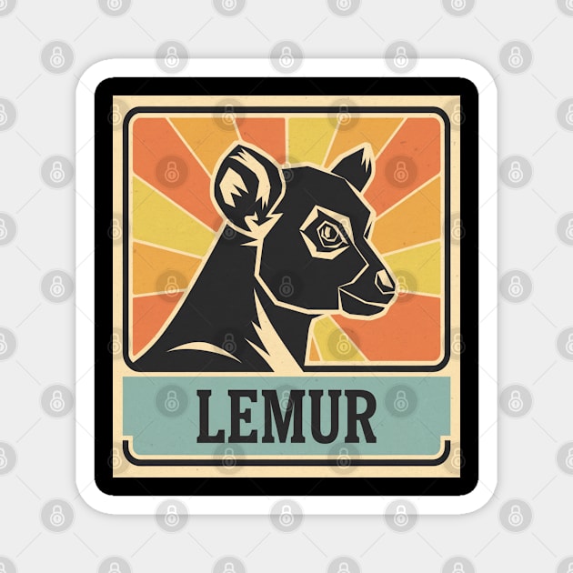 Lemur Illustration, Perfect for Animal Lovers Magnet by Pixel Threads 