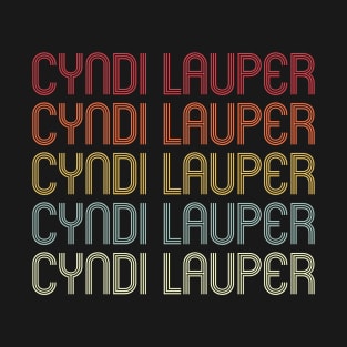 Retro Cyndi Wordmark Repeat - Vintage Style T-Shirt