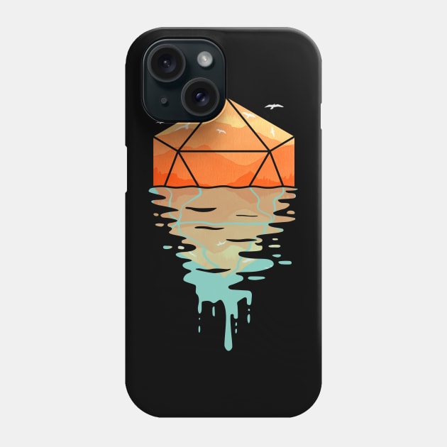 Rippling d20 - DnD Dungeons & Dragons D&D Phone Case by Glassstaff