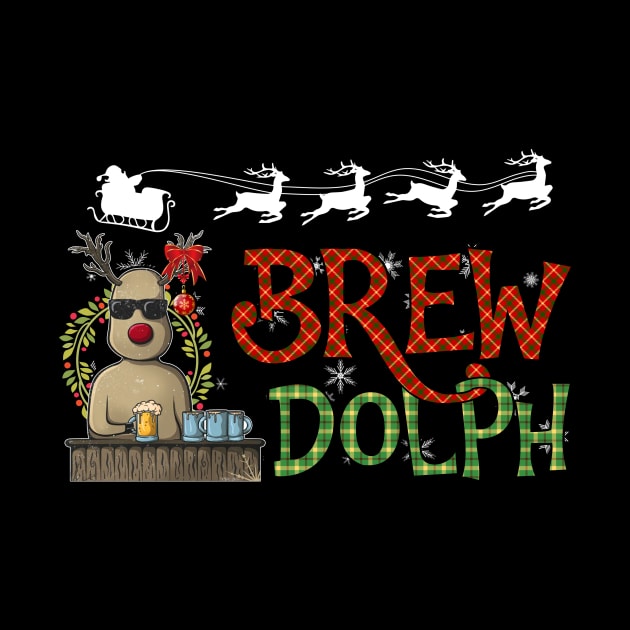 funny Christmas brew Dolph - funny Christmas gift beer lover brewer -Dolph with Santa hat shirt gift brewer by TeesCircle