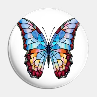 Stained Glass Colorful Butterfly #11 Pin