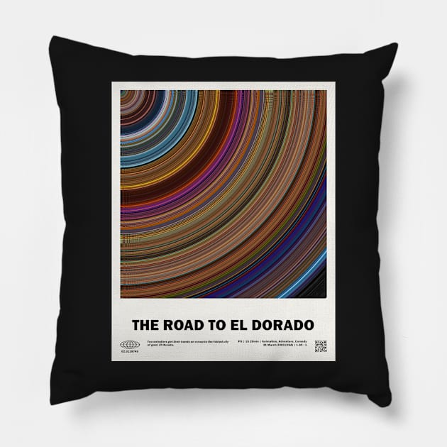 minimal_The Road to El Dorado Circular Barcode Movie Pillow by silver-light