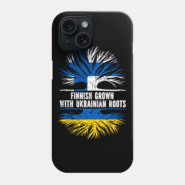 Finnish Grown with Ukrainian Roots Flag Phone Case by silvercoin