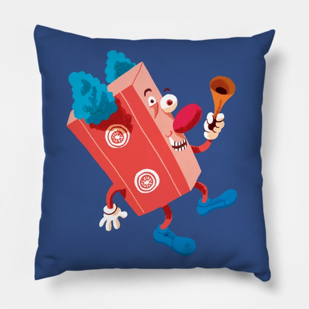 Clown Tape Pillow by washburnillustration