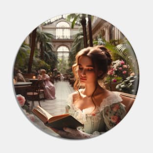 Victorian Woman Reading Pin