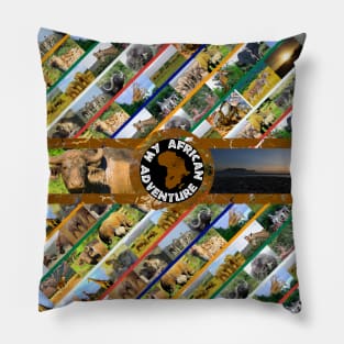 My African Adventure Wildlife Collage Pillow