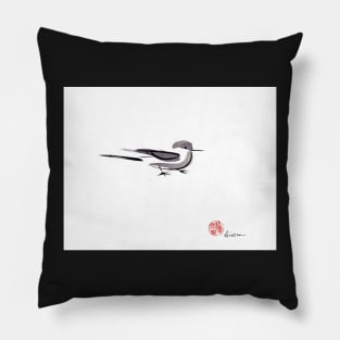 Birdie - sumie ink wash painting of a sweet bird Pillow