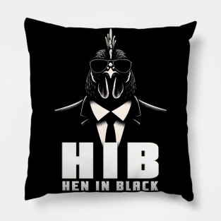 Hen in Black Pillow