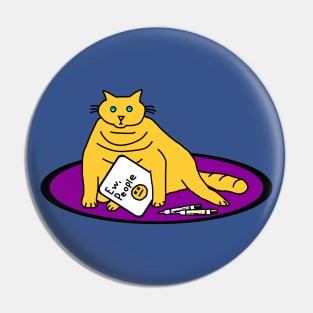 Chonky Cat says Ew People Pin