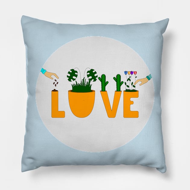 Plant your love Pillow by cristinaandmer