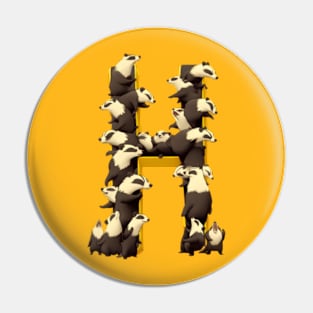 Badgers forming the letter H - Fantasy Pin