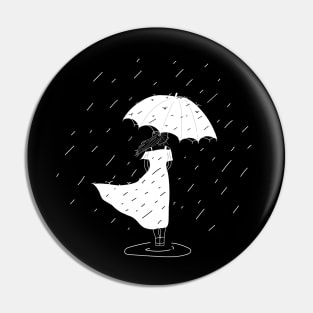 Girl in the rain Pin