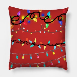 Christmas Lights - Christmas 2022 - A Collage of Christmas Lights Pillow