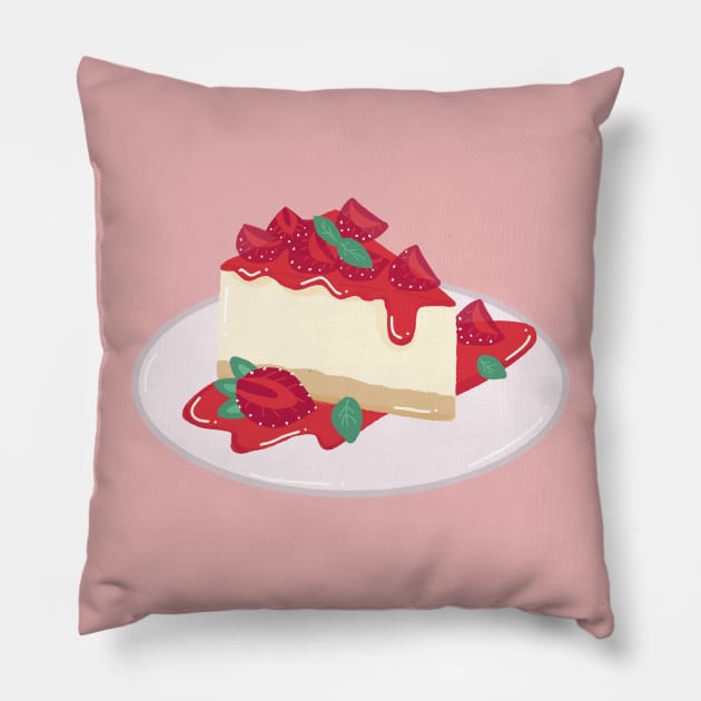 strawberry cheesecake Pillow by kamonnakrob