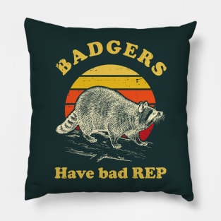 Badgers have bad reputation Pillow