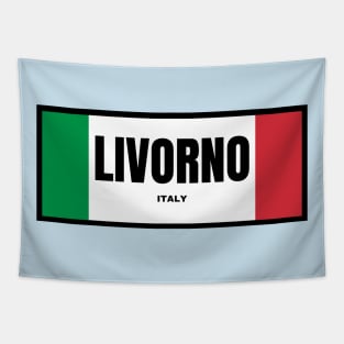 Livorno City in Italian Flag Colors Tapestry