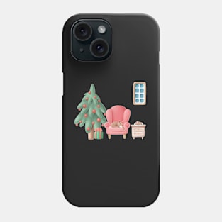 Christmas Holiday Snowglobe Sleeping Cat Phone Case