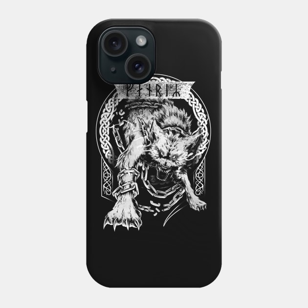 Fenrir Wolf Viking Norse Mythology Ragnarok Phone Case by Blue Pagan