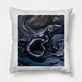 black alien salamander Pillow