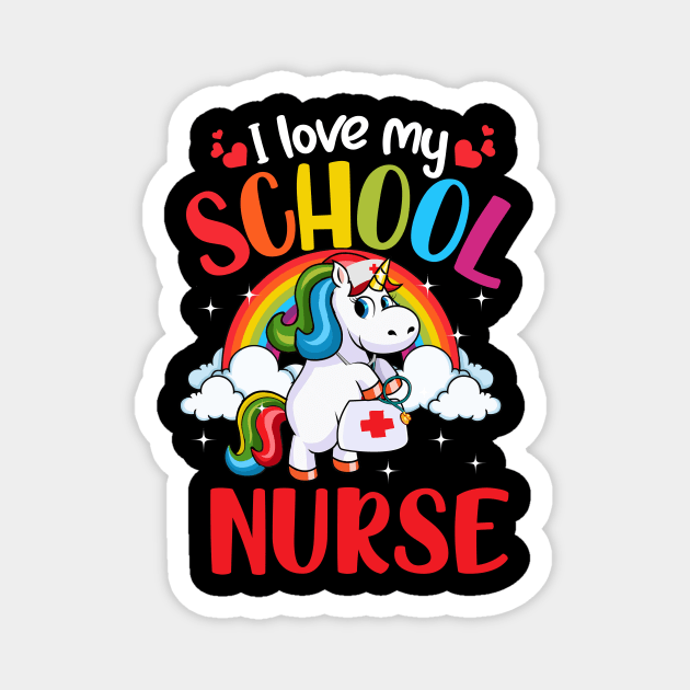 School Nurse Unicorn Shirts For kids boys girls Magnet by webster