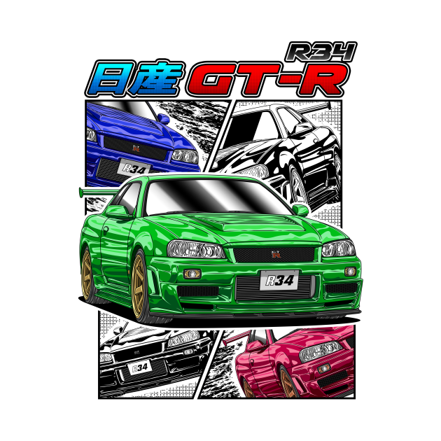 Disover JDM Legend Nissan Skyline GTR R34 - Gtr - T-Shirt