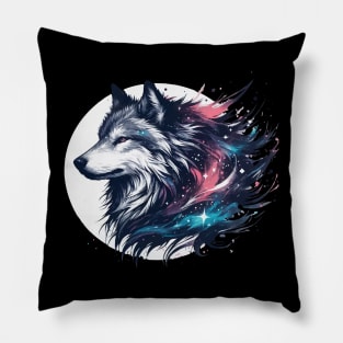 Wolf and moon artwork Pillow