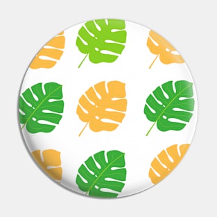 Green and orange leafy pattern Pin