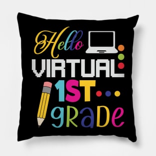 hello virtual 1st grade Pillow